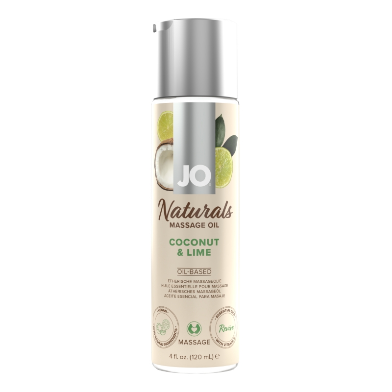 Масло массажное "JO Coconut & Lime" с ароматом кокоса и лайма, 120ml 